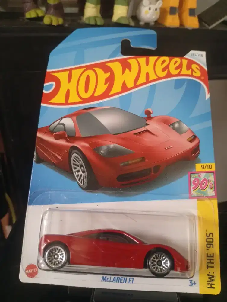 Hot Wheels McLaren F1 die-cast toy car. 