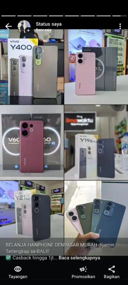 Vivo all type harga 1jt an cod free ongkir