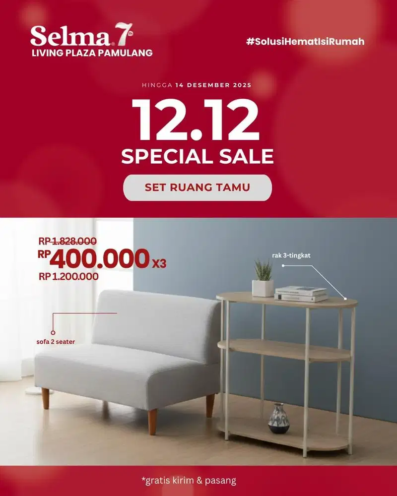 Bundling Hemat Sofa + Meja Sisi