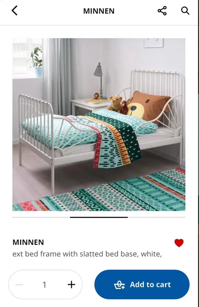 FS Bed Frame IKEA tipe Minnen dan kasurnya tipe INNERLIG