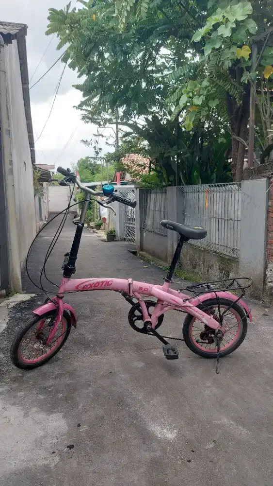 Sepeda Lipat Exotic Pink Ukuran 16