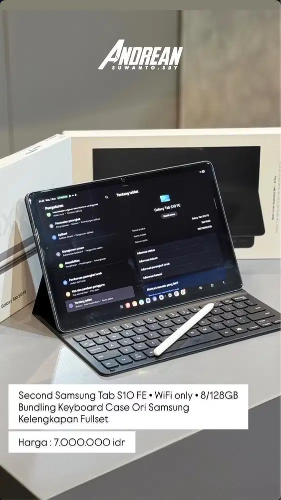 Samsung tab S10FE 8/256 wifi only bundling keyboard