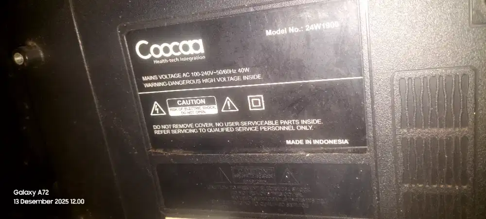 Jual tv merk coocoa 24 inch + setobox