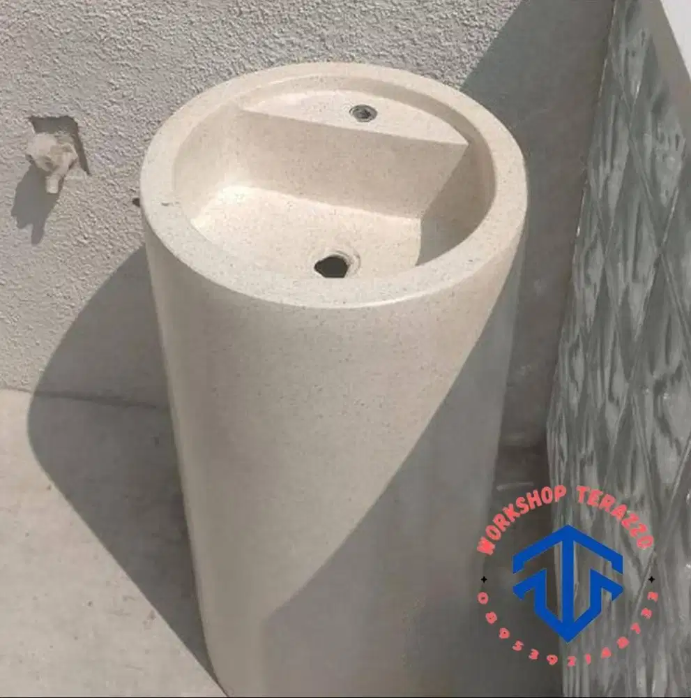 Washtafel Silinder Undak Marmer Terrazzo