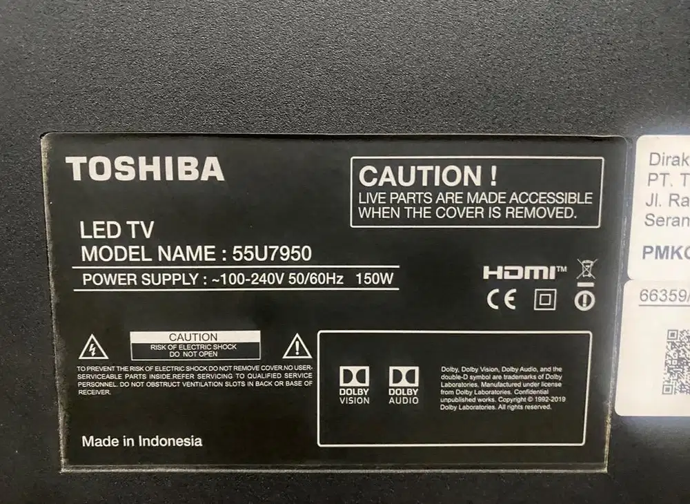 Jual TV Toshiba bekas 55 inch