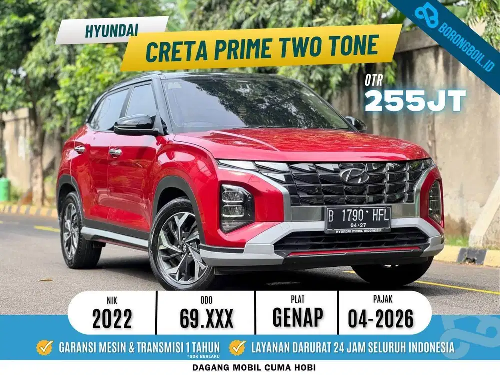 TDP 5 JT!! Hyundai Creta Prime 2022 Merah (Two Tone)
