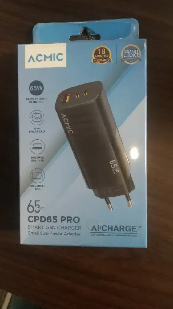 ACMIC CPD65DUO 65Watt Dual USB-C Super Fast Charging Adapter