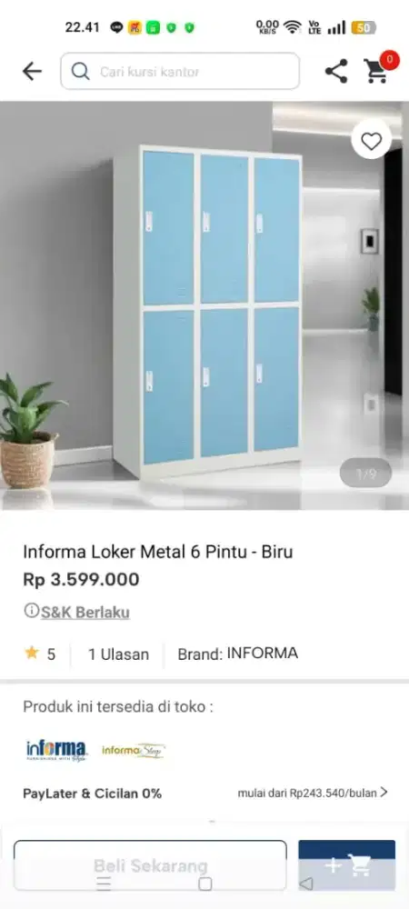 Loker minimalis merek Informa