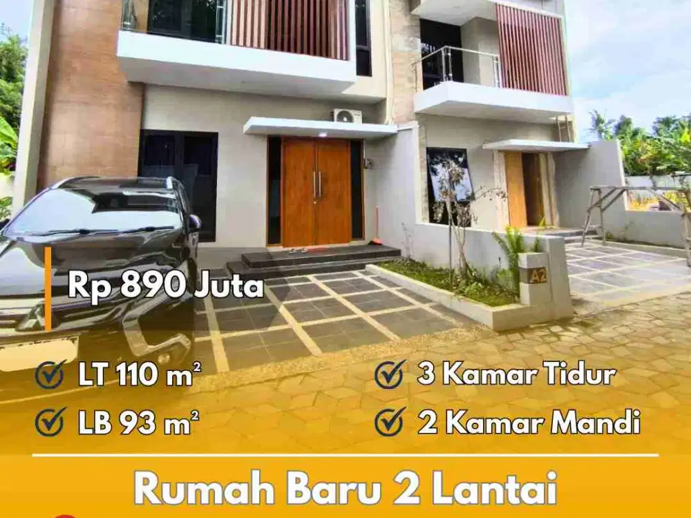 Rumah Baru 2 Lantai Murah Siap Huni View Sawah yg Asri