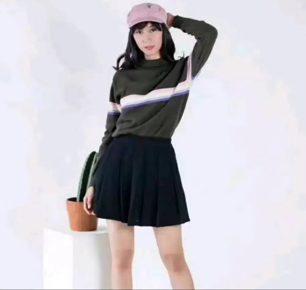 Kaos Rajut Pelangi / Baju Rajut / Sweater Rajut /  Turtle Neck Rainbow