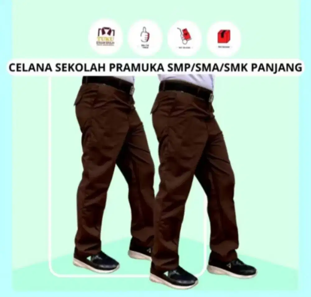 Celana Pramuka SMP bahan drill - Baru