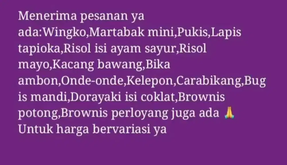 Kue / jajanan / cemilan