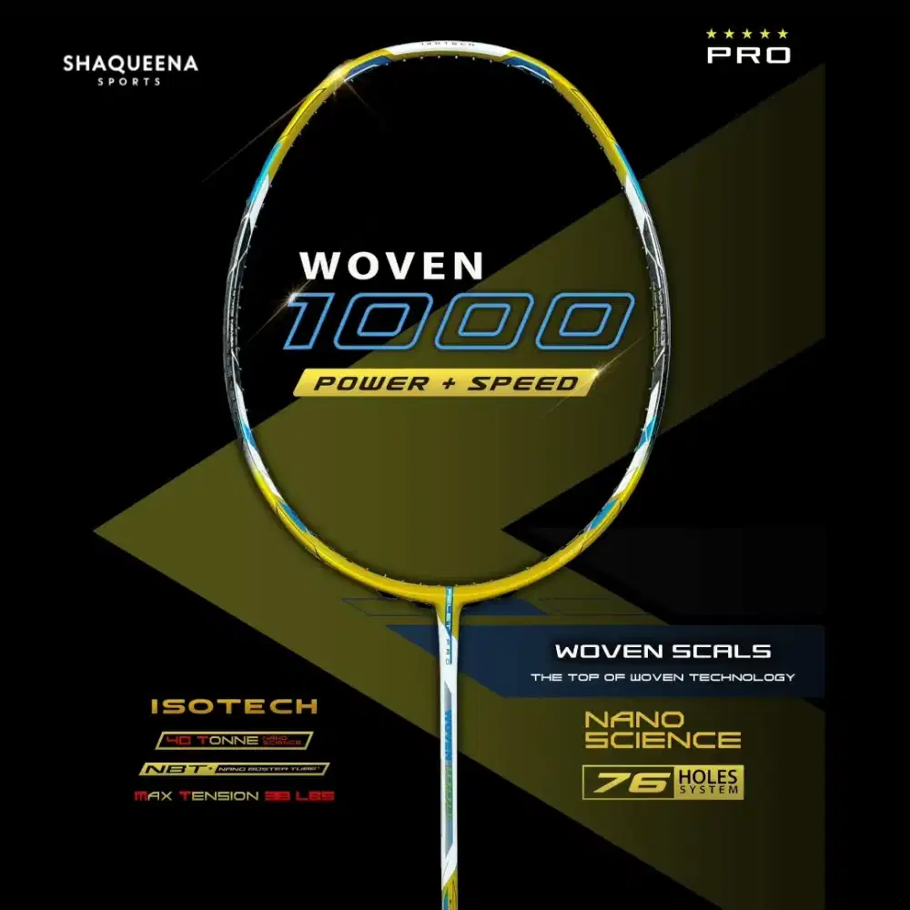 Raket badminton FELET CARBON WOVEN 1000