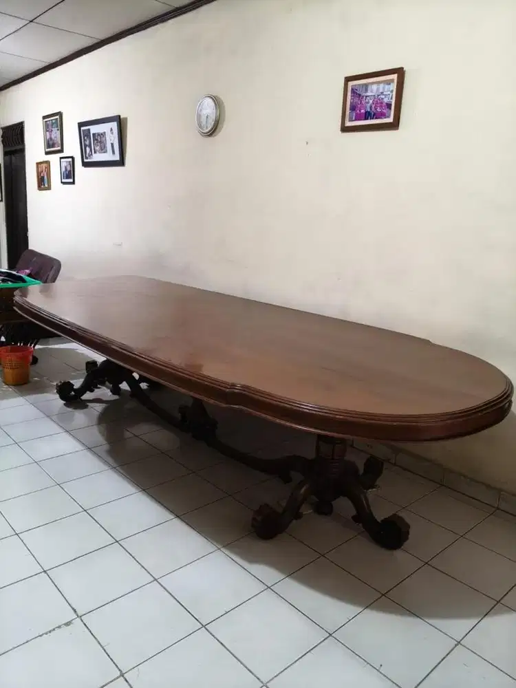 MEJA MAKAN JATI SOLID JUMBO (3,5 Meter) - Sangat Kokoh & Mewah