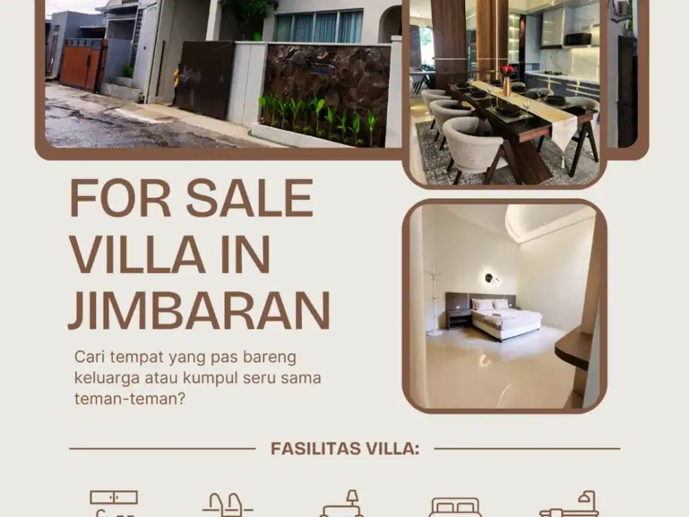 Villa For sale jimbaran area, Nearby Ayana resorr.