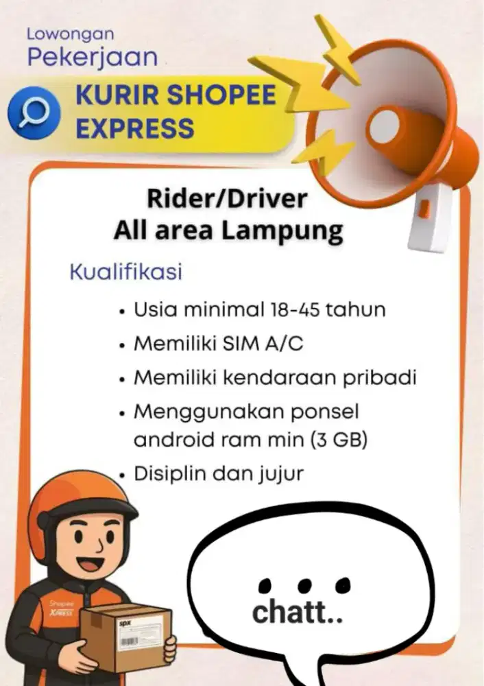 Lowongan pekerjaan kurir motor SPX