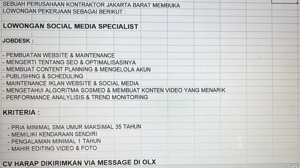 SOCIAL MEDIA SPECIALIST