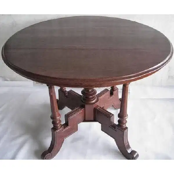 Original Vintage Art Deco meja makan bundar Raffles era kolonial