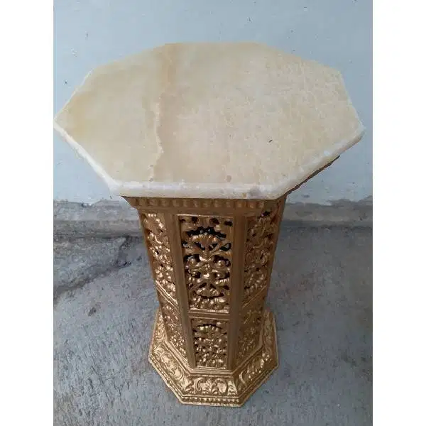 Art deco - Art Neuvou Meja telpon marmer antik tebal ornamen bunga