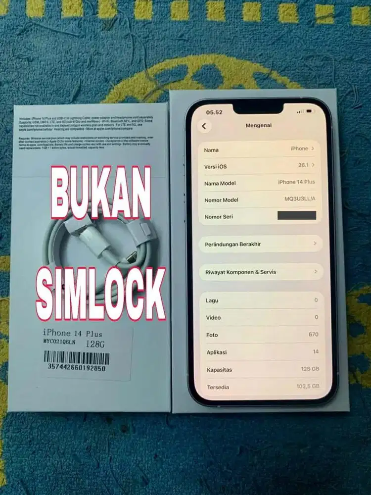 BT/TT/Jual iPhone 14 Plus 128gb