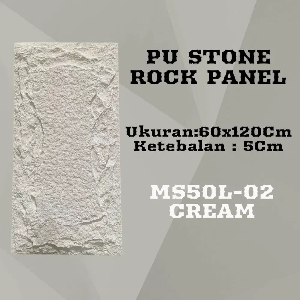 PU Stone Rock Panel Dinding Aesthetic Motif Batu Arjuno Series 122 CM