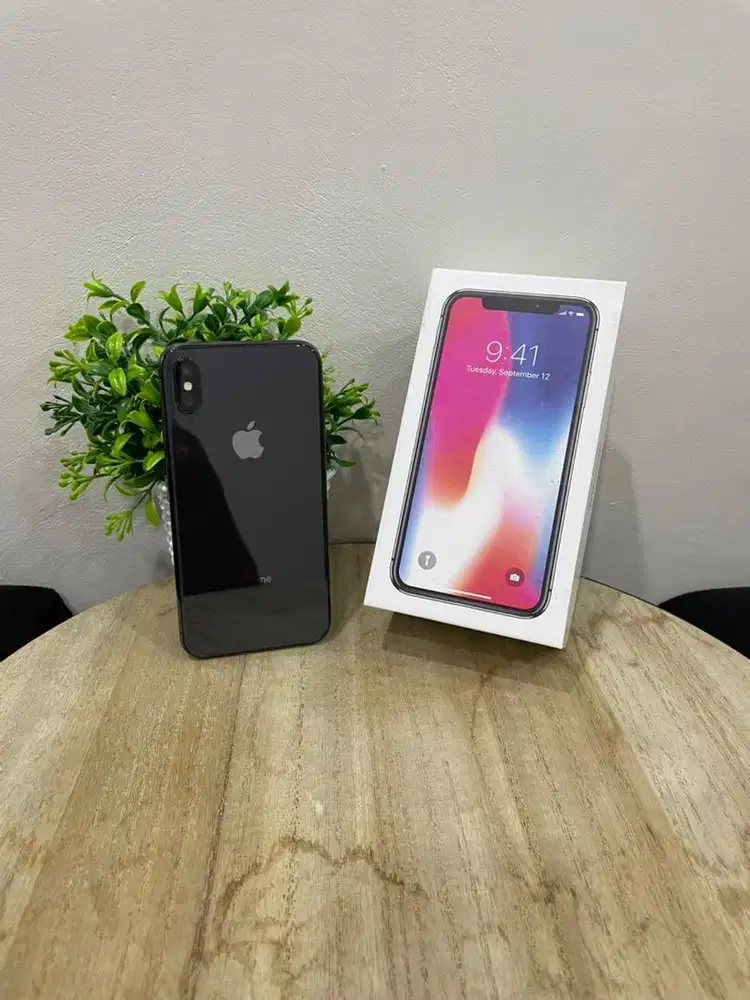 IPhone X 256GB Gray mulus Fullset BH 100% 3Utool 95 Sinyal Permanent