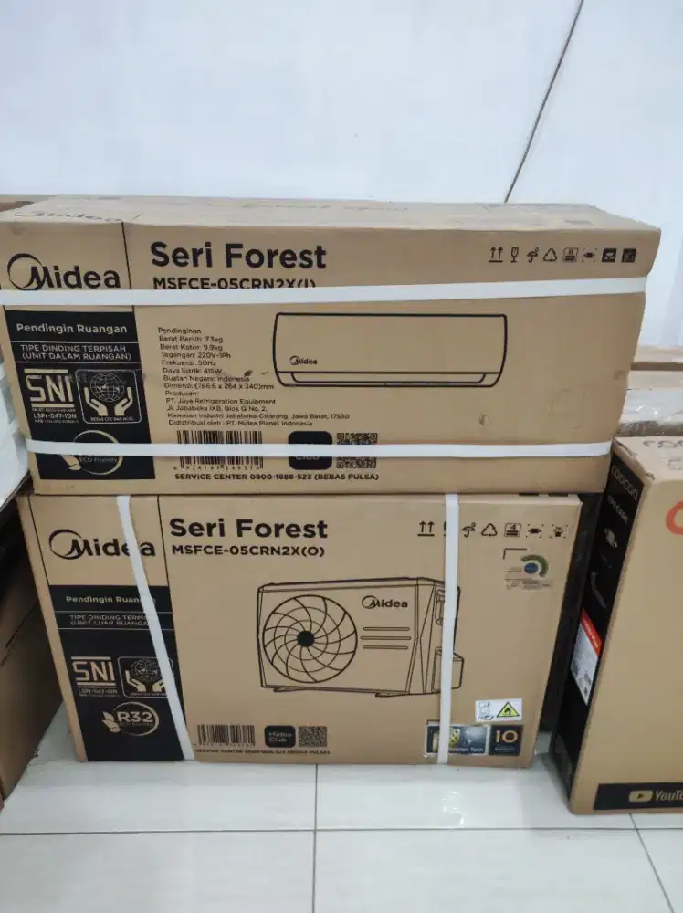 AC Midea 1/2 pk plus pasang