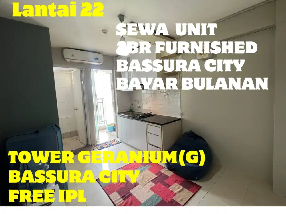 SEWA MURAH BULANAN 2BR FURNISHED TOWER G APARTEMEN BASSURA CITY