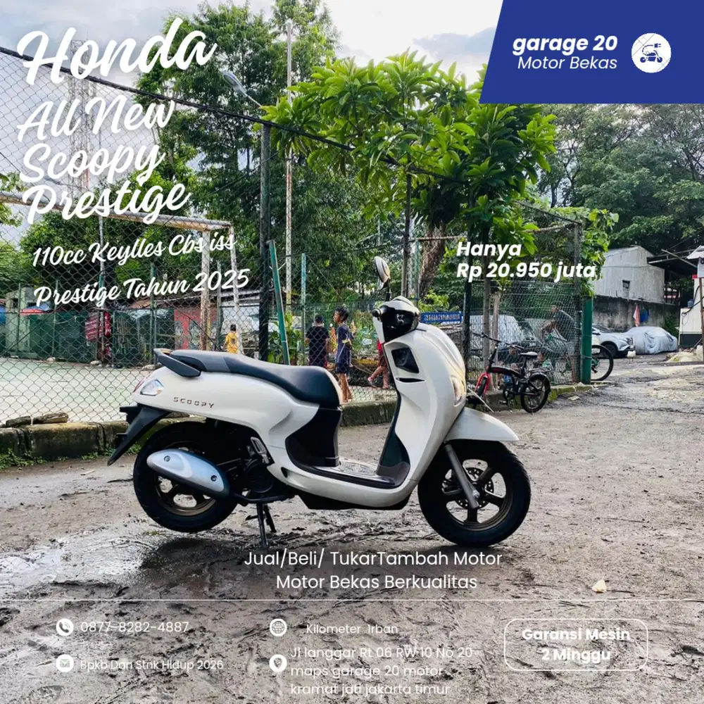 Honda Scoopy 110cc Keylles Prestige Cbs iss Esp tahun 2025 pajak Hidup