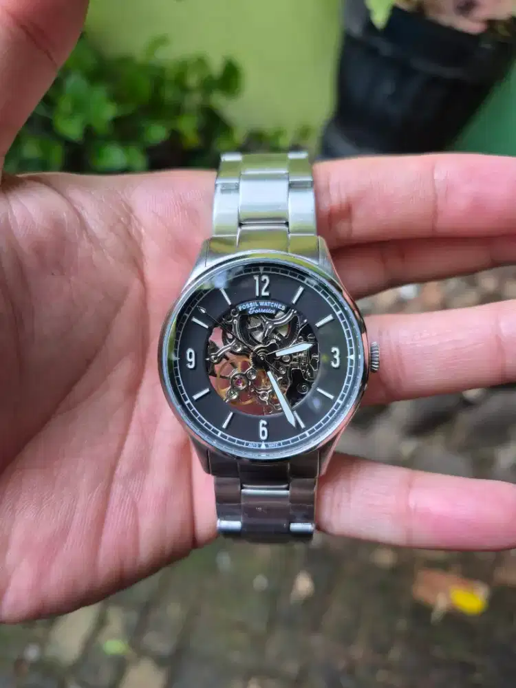 Jam Fossil Forrester ME3180 Automatic Skeleton Original