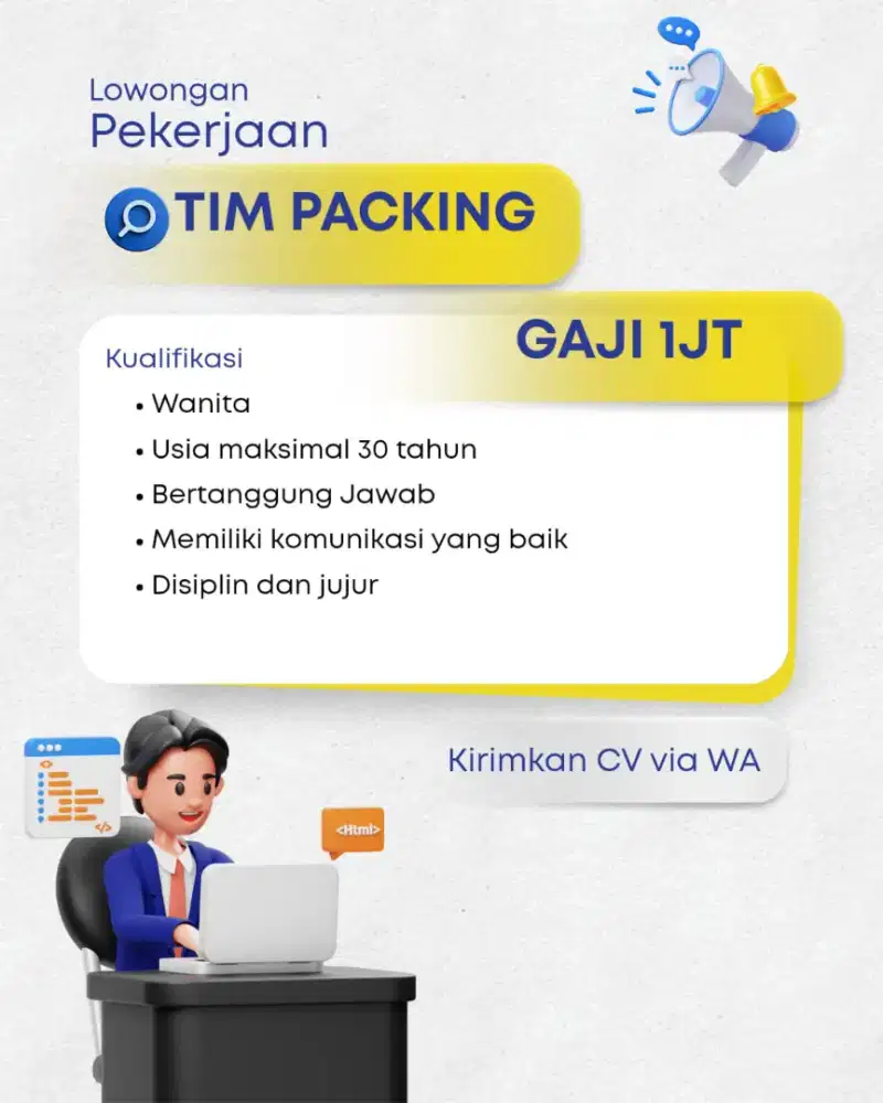 Lowongan kerja bagian packing