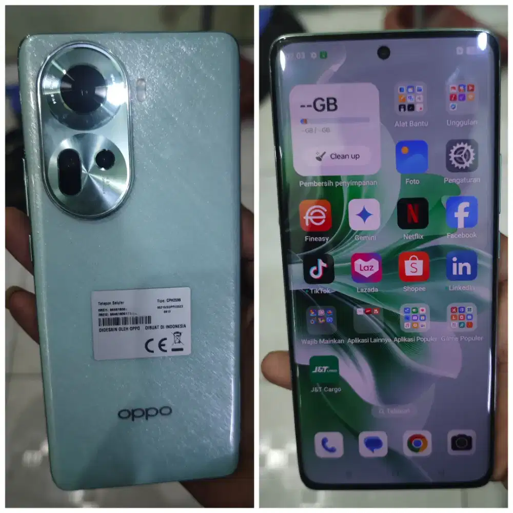OPPO RENO 11 5g NFC 8+8/256gb mulus dijamin Gress normal