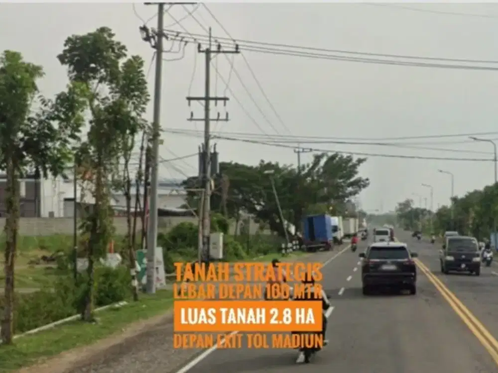 [AD], Tanah LD 100 mtr, Dpn Gerbang TOL Dumpil MADIUN, Lokasi Baguss