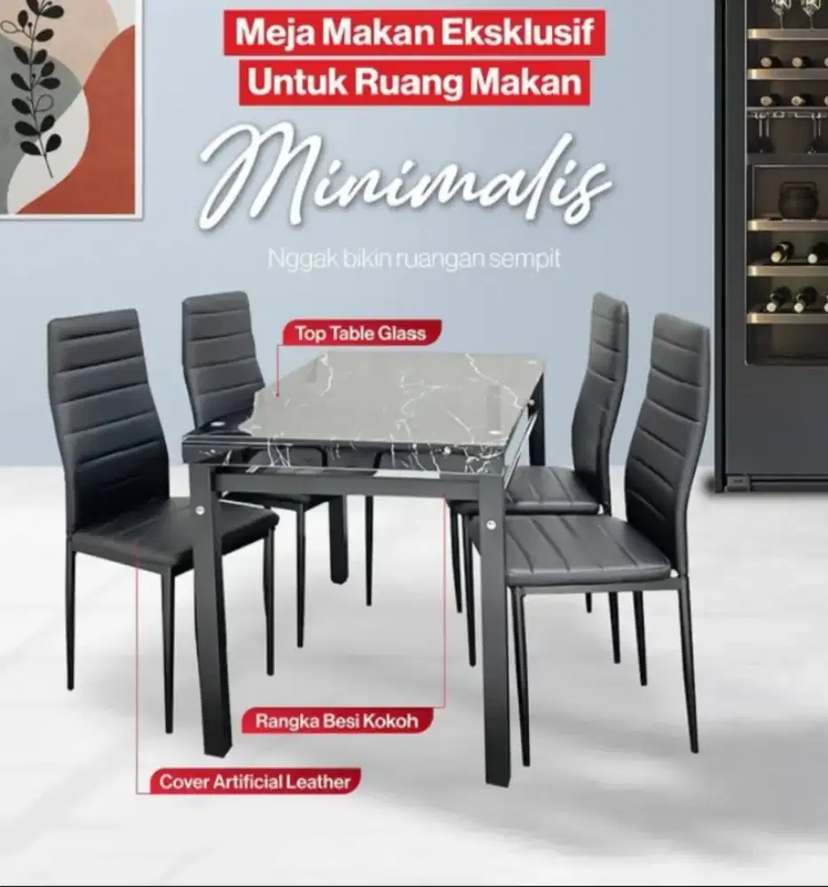 Satu set meja makan besi
