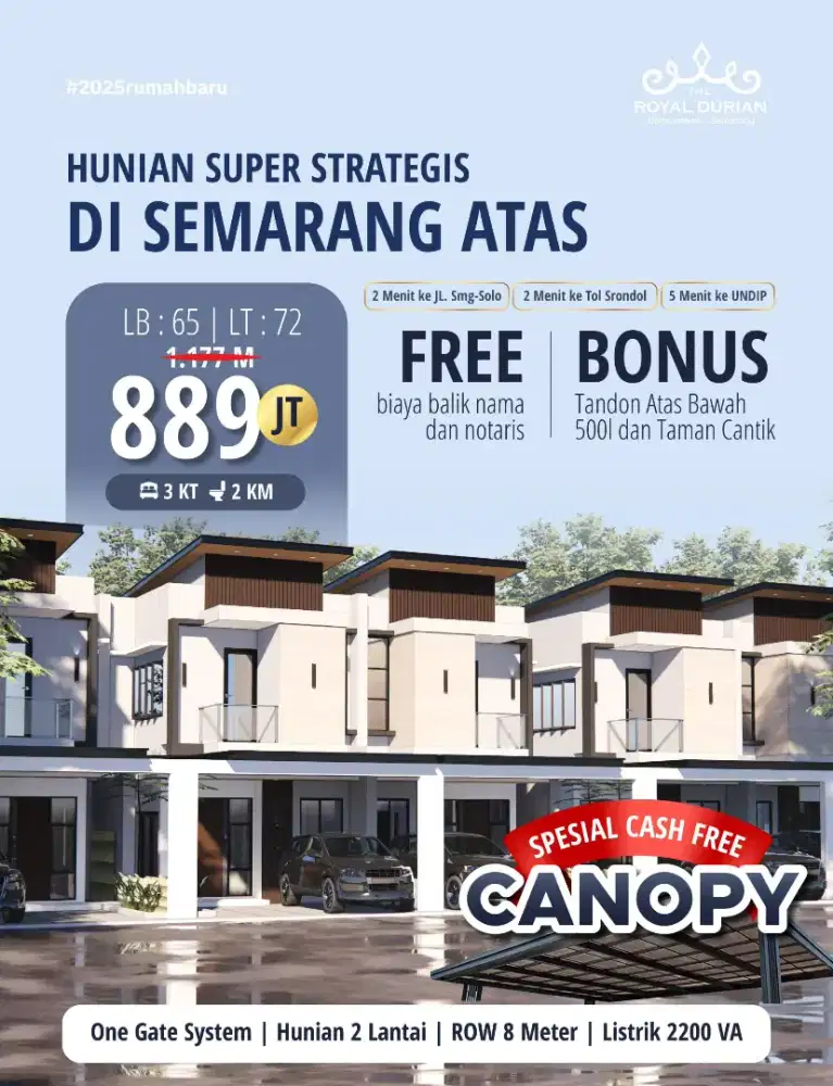 Cluster premium di pusat Banyumanik, dekat ke berbagai FASUM