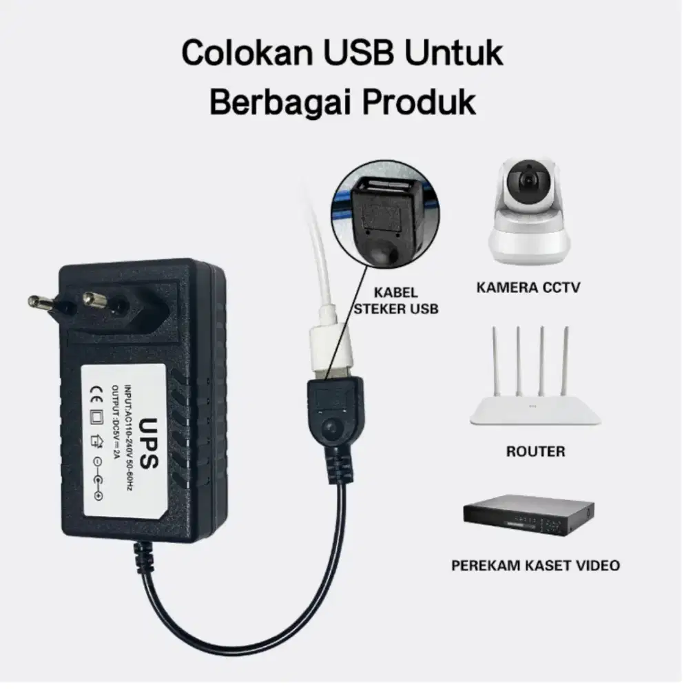 Adaptor / Power Supply DC 5V 2A (UPS Adapter) BARU & BELUM DIPAKAI