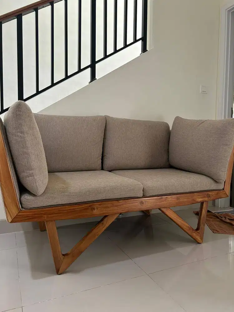 SOFA KAYU JATI - 2 SEATER - NAGAREY