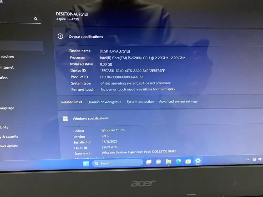 acer aspire e5-473g i5 normal