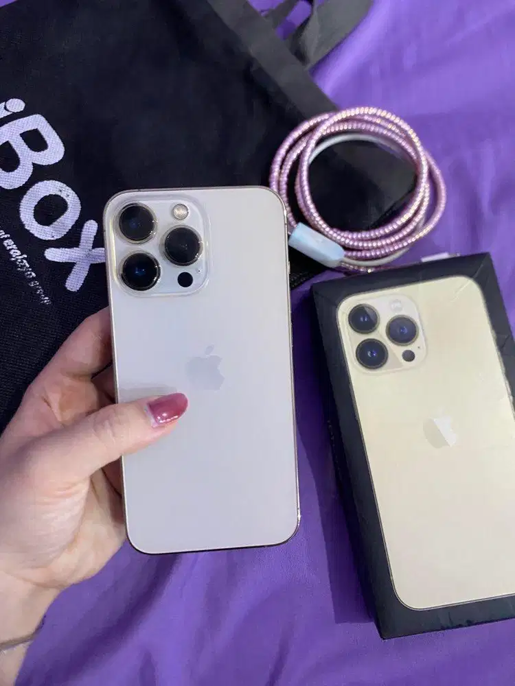iphone 13 pro gold ibox 256gb bh90% like new ful sett