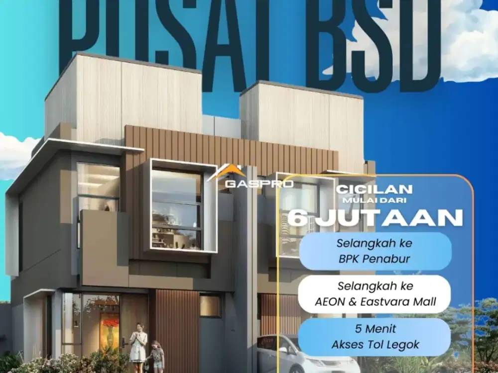 Cluster IZZI by sinarmasland bsd city ! 1,4man aja lokasi emas kpr dp subsidi full!
