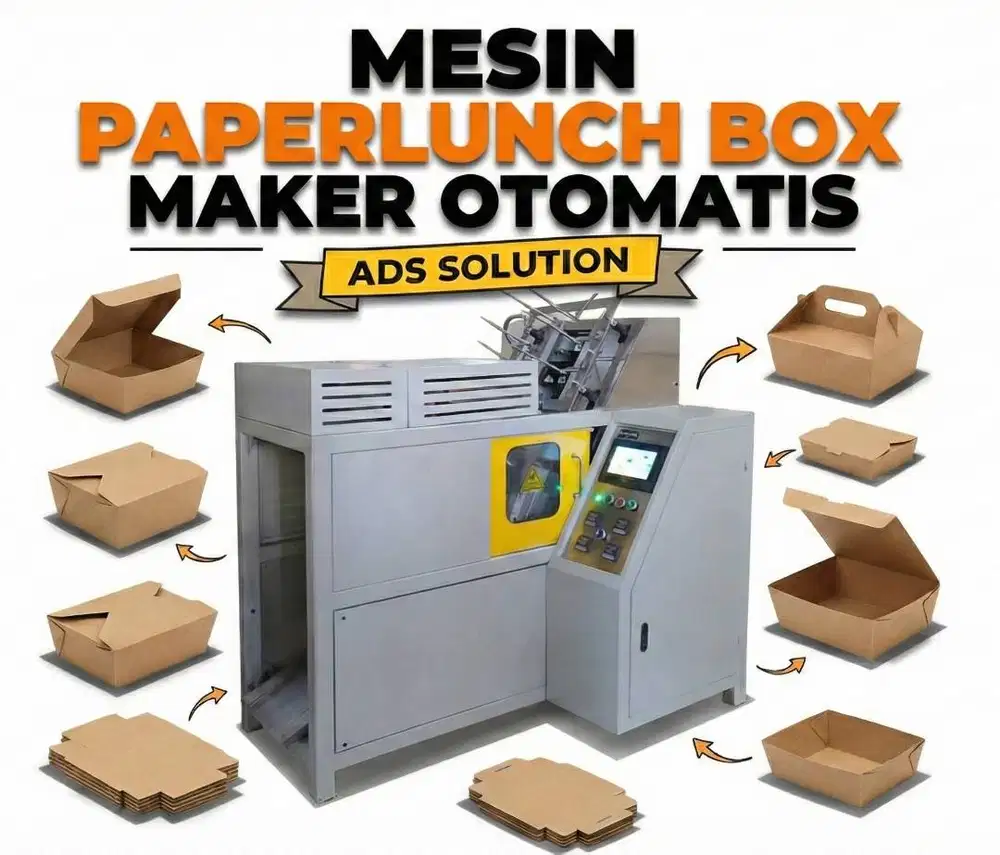 MESIN PAPER LUNCH BOX MAKER OTOMATIS TIPE TERBARU