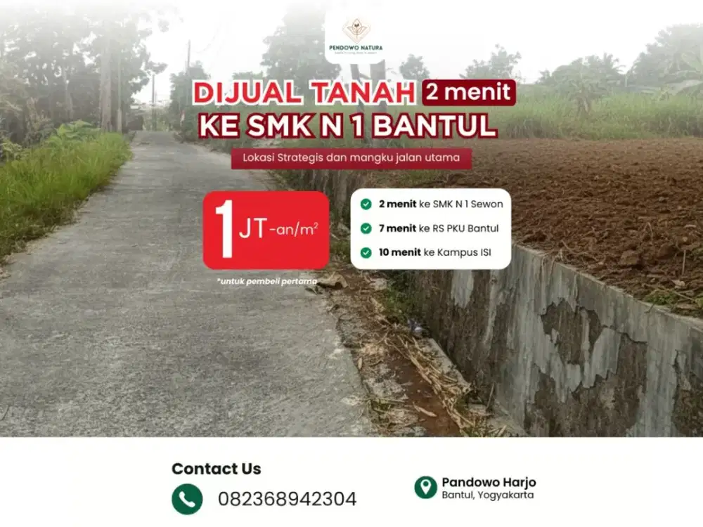 Tanah Murah Bantul Cocok untuk Rumah Tinggal atau Investasi