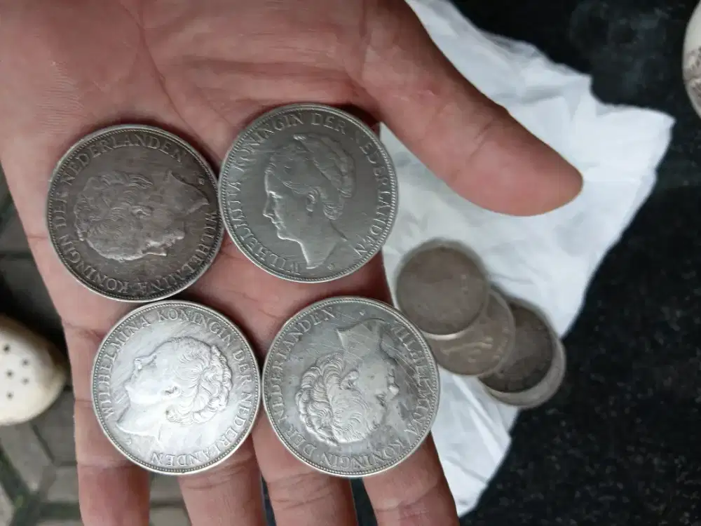 Koin welhemina perak antik 2.5G