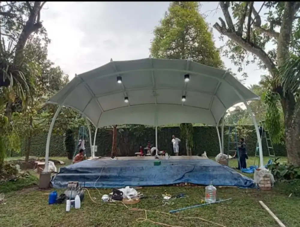 Canopy membran karbonat alderon utk carport fasad rumah kantor murmer