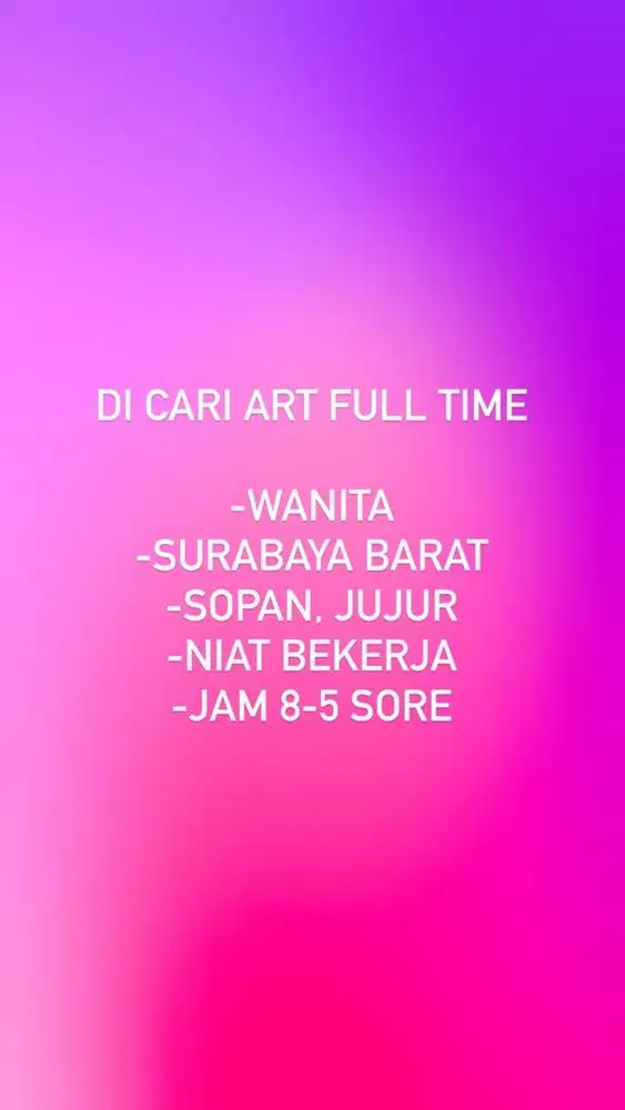 LOWONGAN ART FULL TIME