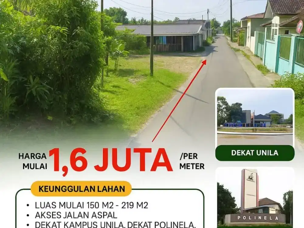 Tanah kavling unila ukuran cek gmbar