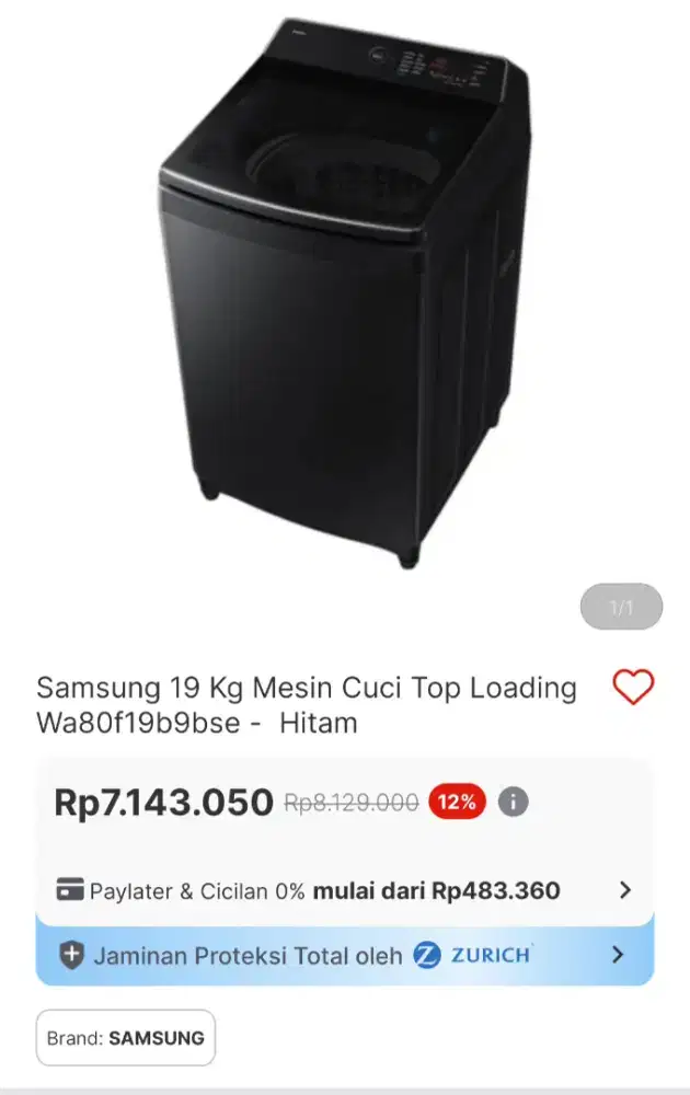 Mesin cuci samsung 19KG promo akhir tahun