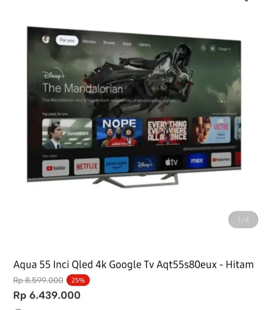 AQUA GOOGLE TV 4K 55 INCI