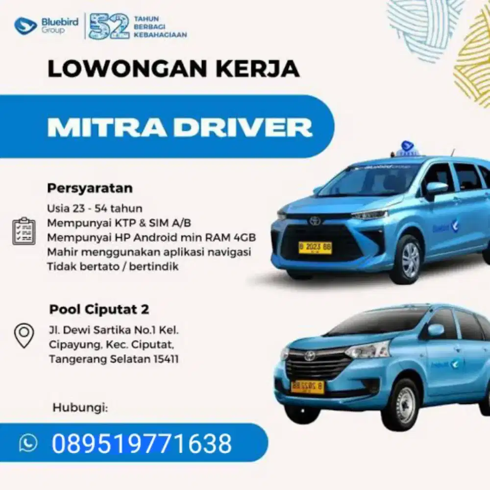 Driver supir sopir taxi bluebird