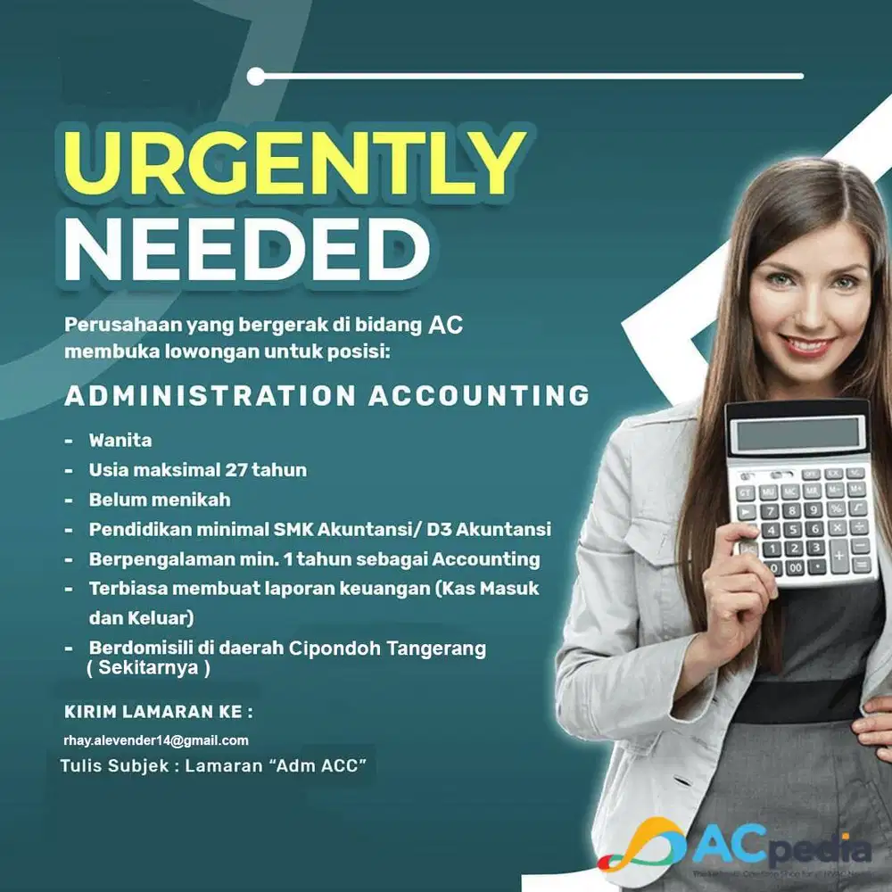 LOWONGAN ADMIN & ACCOUNTING